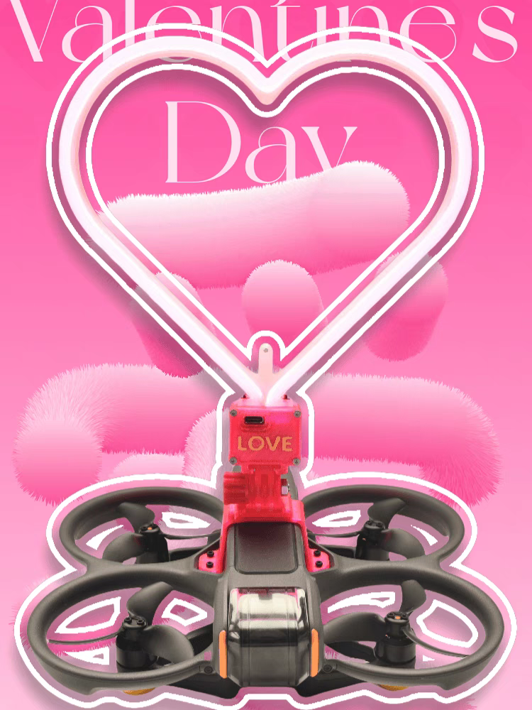 Avata 2nd generation drone with built-in battery and love-shaped light for weddings, wedding rings, proposals and celebrations